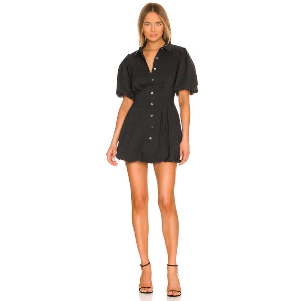 Simkhai Cleo Poplin Dress in Black Size 8